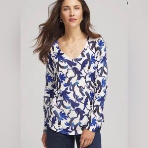 CHICOS ELLA V NECK SWEATER CHICOS 1 MISSES SMALL/8. NWT!